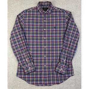 Polo Ralph Lauren Performance Shirt Men's Medium Classic Fit Plaid Long Sleeve